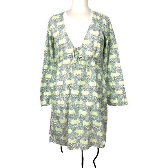 Carve Designs Other - Carve Designs Coverup Dress Womens Medium Green Gray Floral Beach Pool Swim